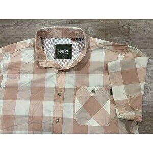 Howler Bros Men's Size M Plaid Short Sleeve Button up Shirt Vented Fishing